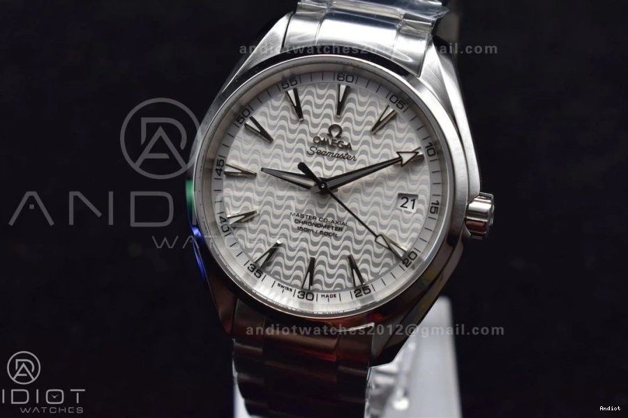 SS A8500 Aqua 1:1 VSF Best White Edition Dial Terra On Waved SS Bracelet 150M 0601